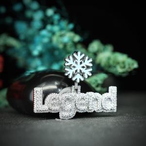 Joyería Fina Personalizada de Lujo Estilo Hip Hop, Plata 925 con Incrustaciones de Diamantes de Imitación VVS, Colgante con Letra Inicial Redonda para Hombre - Product Image 4