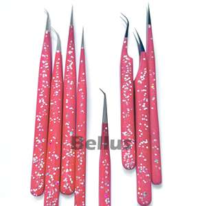 Pinzas para pestañas con revestimiento de nuevo diseño, pinzas para extensión de pestañas de acero inoxidable sostenible con logotipo, calidad superior, OEM - Product Image 2