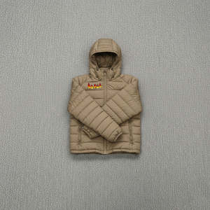 Nouveauté 2026 – Blouson matelassé pour femme, couleur marron clair, 100 % polyester, épais, chaud, style zippé, respirant, effet bulle - Product Image 2