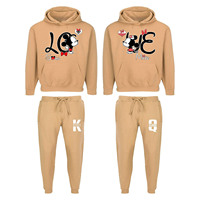Ensemble de survêtement deux pièces 100 % coton écologique personnalisé, sweat à capuche oversize, respirant, imprimé sur mesure, unisexe, grandes tailles