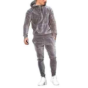 OEM Custom Stylish New Plain Cotton <b>Velour</b> Sweatsuit for <b>Men</b> Breathable Heavyweight 100% Cotton <b>Tracksuit</b> for Winter - Product Image 4