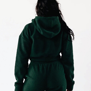 Service ODM sur mesure pour survêtements d'hiver pour femmes, sweat-shirt surdimensionné, pantalon ample, ensemble de survêtement 2 pièces en coton biologique 100% - Product Image 4