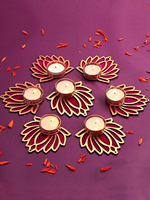 Ensemble de 7 porte-bougies en laiton, design lotus, rose doré, décoration d'intérieur, support de bougie résistant à la chaleur