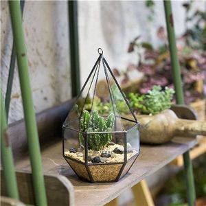 Metal <b>terrarium</b> stylish vintage rustic look centerpiece ideal for displaying small plants in living spaces decor - Product Image 2