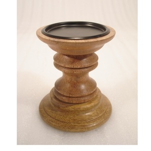 <b>Small</b> Size Solid Wood Pillar <b>Candle</b> Holder for Home Living Room Table Top Decoration Use Solid Wood Pillar Holder - Product Image 1