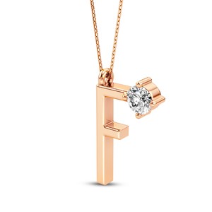 Colgante con Inicial de Nombre Personalizada en Mayúscula con Diamante Cultivado en Laboratorio VVS VS EF, Plata de Ley 925 con Acabado en Oro, Diseño Minimalista - Product Image 1