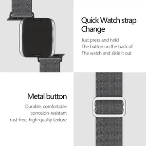Tali jam tangan pintar, model baru gelang nilon berkilau untuk jam tangan Apple seri tali nilon