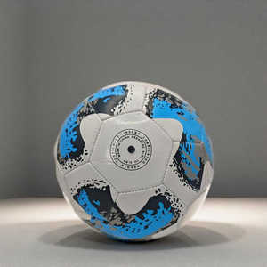 Balón de fútbol de tamaño oficial 5, duradero, de cuero PU, venta al por mayor, logotipo cosido a máquina con unión térmica a granel para entrenamiento de competición - Product Image 1