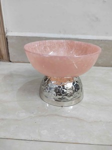 Tazón de Metal con Acabado Plateado de Diseño Clásico para Frutas y Aperitivos, Plato para Servir Grabado - Product Image 3