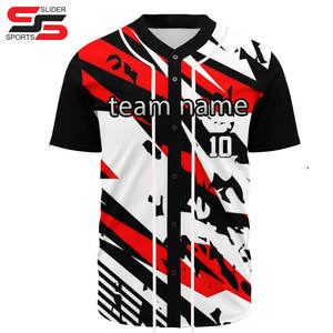 Nouveau design, logo personnalisé, sublimation, broderie en twill, 100% polyester, imprimé, séchage rapide, maillot de baseball pour homme - Product Image 3
