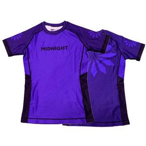 2025 unisexe à manches courtes MMA Rash Guard personnalisé imprimé Compression BJJ chemise technologie OEM pour hommes et adultes - Product Image 3