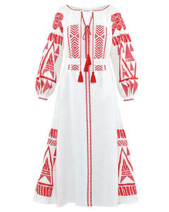ชุดเดรสปักลายแขนยาวสไตล์ยูเครน,ชุดกระโปรงยาวปักลายแขนยาวแบบลำลอง - Product Image 2