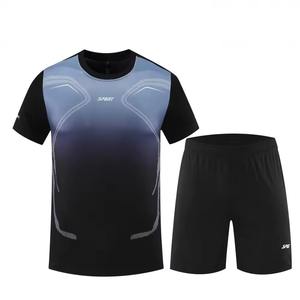 Uniforme de fútbol de moda para hombre al por mayor, camiseta de fútbol con pantalones cortos, traje deportivo sólido, entrenamiento, secado rápido, transpirable - Product Image 2