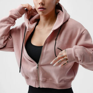 Sudadera corta personalizada OEM para mujer, sudadera corta de moda, precio de fábrica - Product Image 1