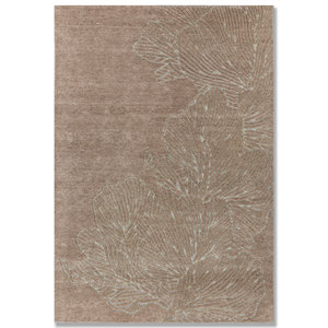 พรมขนสัตว์ถักมือสีเบจและสีน้ำตาลลายดอกไม้ สำหรับห้องนั่งเล่น ใช้ในบ้าน สำหรับทางเข้าบ้านและห้องนอน รุ่น Aiwz-1005 - Product Image 1