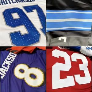 Maillot de football américain pour homme, impression de numéro en twill, 100% polyester, coupe classique, manches courtes, vêtements d'été pour adultes - Product Image 2