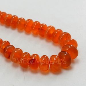 Cornaline lisse Rondelle perle 16 pouces brin 4-7MM environ pour la fabrication de bijoux grossiste fournitures nouveauté - Product Image 1