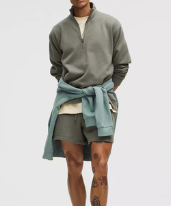 Sweat-shirt à capuche en molleton de coton avec poignets côtelés pour athleisure Apparel Bulk - Product Image 2