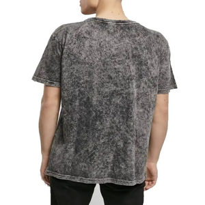 OEM a la moda a granel en blanco liso 100% algodón lavado a la piedra camiseta de los hombres lavado ácido vintage negro camiseta unisex logo camiseta - Product Image 3