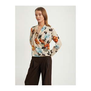 เสื้อเบลาส์ผ้าวิสโคสแบบปิดกระดุมสองแถวสำหรับผู้หญิง - Product Image 3