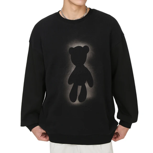 Nouveau design de sweatshirts d'extérieur pour hommes hiver OEM prix bon marché sweatshirts teints en couleur unie - Product Image 2