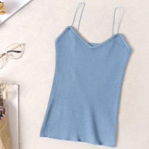 Débardeurs solides sans manches à bretelles spaghetti et col en O pour femmes, hauts unis coupe ajustée pour femmes, été 2025 - Product Image 6