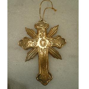 Adornos colgantes de Cruz de aluminio plateado de diseño en relieve para decoración colgante de pared de Navidad - Product Image 4