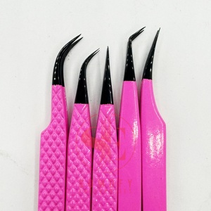 Pinzas profesionales para pestañas de acero inoxidable de 45 grados, muestra gratis, precisión antiestática, peso ligero, punta de volumen con logotipo personalizado - Product Image 6