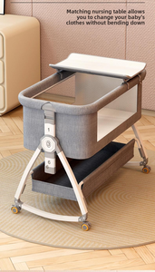 Stile europeo casa mobile <span class=keywords><strong>culla</strong></span> letto pieghevole con Splicing di sicurezza letto BB biancheria da bambino - Product Image 5