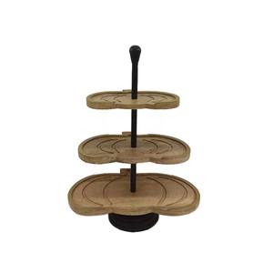 ขาตั้งเค้กไม้ธรรมชาติทรงกลมแบบชั้นเดียวสำหรับร้านอาหาร ขายส่งจำนวนมาก - Product Image 3