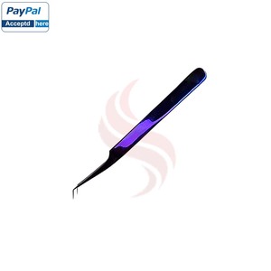 Pince à épiler professionnelle personnalisable en acier inoxydable violet Sevetlana, à fibres lisses, biseautée, avec logo, pointue et droite, pour la vente en gros - Product Image 2