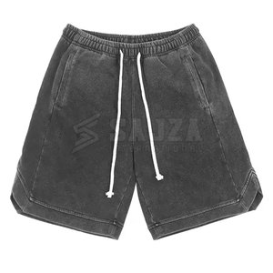 Pantalones cortos de lavado ácido servicio OEM más vendidos precio al por mayor pantalones cortos de hombre 100% algodón pantalones cortos de lavado ácido - Product Image 1