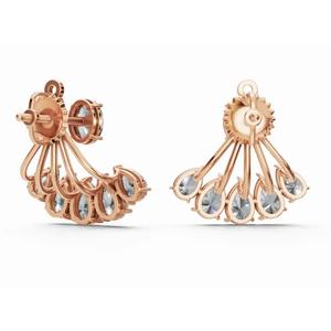 Pendientes de Diamantes Ovalados Elysia de Oro de 14 Quilates, Exclusivos y Más Vendidos, Joyería Cultivada en Laboratorio, Proveedor Mayorista - Product Image 3