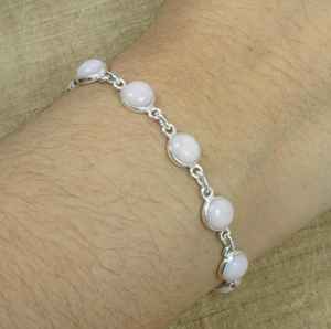 Natural Pink <b>Opal</b> Gemstone 925 Sterling Silver Rhodium Plated Handmade Designer Fine Jewelry Customized <b>Bracelet</b> For Women - Product Image 1