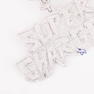 Iced Out Fully Hip Hop 925 Sterling Silver Lab Grown Diamond Colgante Letra inicial Joyería personalizada para hombres Mujeres - Product Image 2