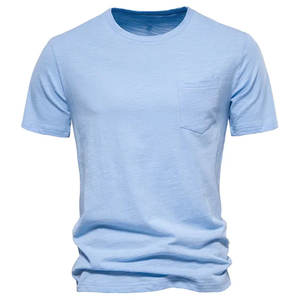 100% algodón hombres camiseta Casual suave Fitness verano Camisetas hombres cuello redondo manga corta Camiseta sólida para hombres - Product Image 2