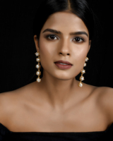 Boucle d'oreille de mariée élégante perle d'eau douce blanche naturelle longue paire boucle d'oreille en laiton plaqué or boucle d'oreille bijoux de mode