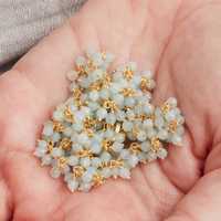 Cadenas de cuentas apilables con engaste de bisel de gema de aguamarina, chapadas en oro de 14k sobre plata de ley, clásicas y superventas para bodas y fiestas.