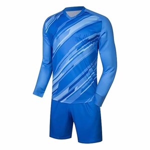 Conjunto Profesional de Uniforme de Portero de Fútbol - Camiseta de Portero con Cuello en V de Poliéster de Secado Rápido y Transpirable, Pantalones Cortos y Calcetines - Para Hombre Adulto - Product Image 1