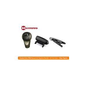 Para Honda Civic FD6 2006-2012, Juego de 3 Piezas: Palanca de Cambios Manual, Freno de Mano y Reposabrazos, Hechos de Plástico y Aluminio Duraderos - Product Image 1