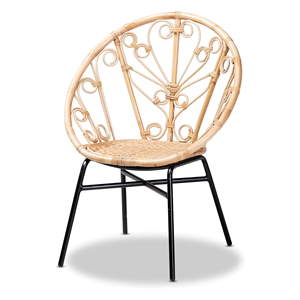 Chaise de cercle contemporaine élégante en rotin pour la maison, le bureau, la salle à manger et l'extérieur Meubles modernes tissés pour le salon de l'hôtel - Product Image 1