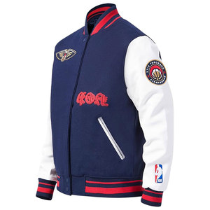 Vente en gros de veste universitaire de haute qualité pour hommes, manches en cuir brodé en chenille, veste universitaire Letterman de baseball personnalisée - Product Image 4