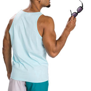 Camiseta sin mangas personalizada para hombre para deportes Fitness y culturismo 100% algodón transpirable gimnasio chaleco estilo informal de talla grande - Product Image 2