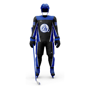 ชุดยูนิฟอร์มฮอกกี้น้ำแข็งสำหรับผู้ใหญ่ OEM ODM ระบายอากาศได้ดี แบบกำหนดเอง พร้อมกางเกงขาสั้นและถุงเท้า ผ้าโพลีเอสเตอร์ 280 GSM - Product Image 3