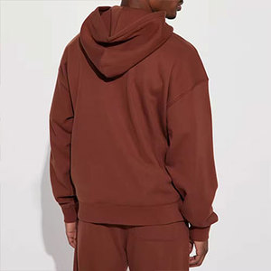 Alta calidad 100% algodón de gran tamaño hombres sudaderas con capucha bordado personalizado peso pesado sudaderas con capucha en color sólido - Product Image 4