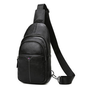 Compact Leather Chest <b>Sling</b> <b>Bag</b> for <b>Men</b> and Women Lightweight and Stylish Travel <b>Bag</b> with Secure Zipper Pockets - Product Image 3