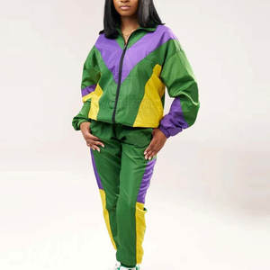 Ensemble coupe-vent décontracté et écologique pour femme, hiver, couleur unie, respirant - Ensemble long 2 pièces personnalisable en polyester/nylon - Product Image 5