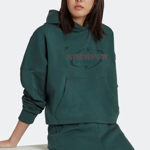 เสื้อฮู้ดผู้หญิงแบบสวมหัวรุ่นใหม่ล่าสุดสำหรับฤดูหนาว ผ้าฝ้าย 100% กันน้ำ โลโก้ด้านหน้า ดีไซน์ทันสมัย ราคาคุ้มค่า - Product Image 4