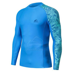 Custom <b>Printed</b> Anti-UV Breathable Quick Dry Unisex Rash Guards for <b>Surfing</b> & Watersports - Product Image 1