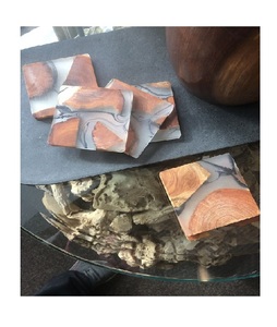 Besafe Sous-verres ronds carrés faits à la main en marbre pour vos boissons et boissons Sous-verres en pierre de protection de table - Product Image 2